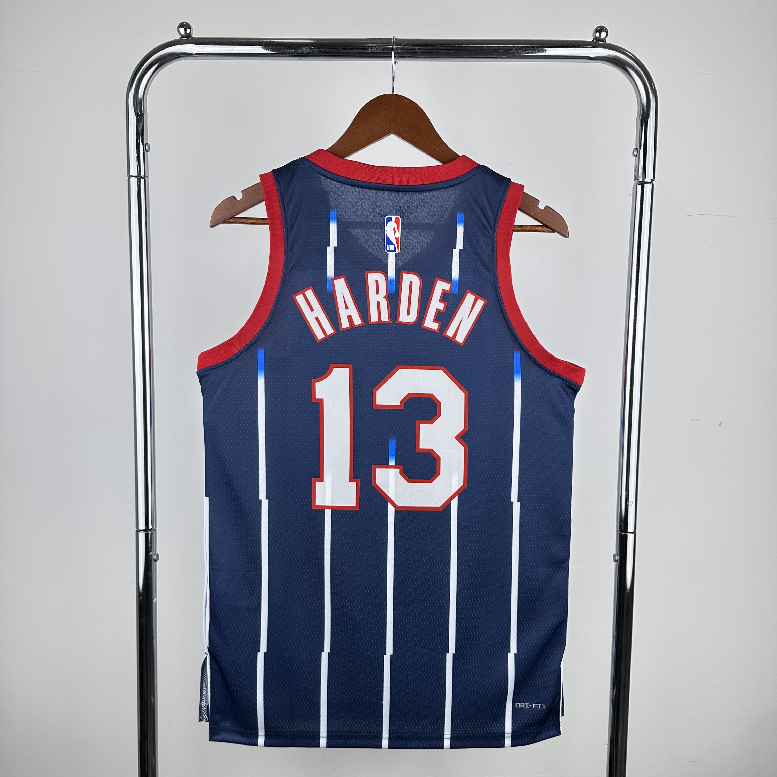 Men Houston Rockets #13 Harden Blue stripe City Edition Nike 2024 NBA Jersey->->NBA Jersey